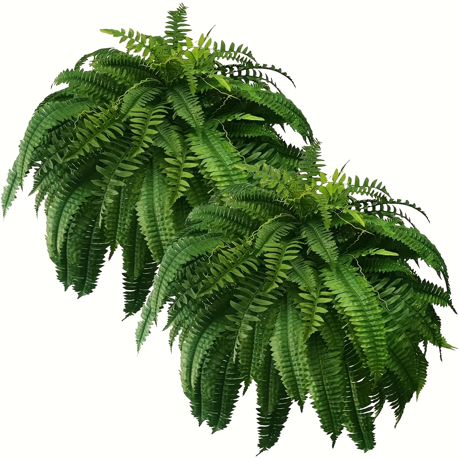 

2pcs Realistic Boston Fern Hanging Decor - 21pcs Artificial , Dark Green Foliage, Low-maintenance Plastic Material, Indoor & Outdoor Patio, Garden, Or Home Decoration, Garden Decorations