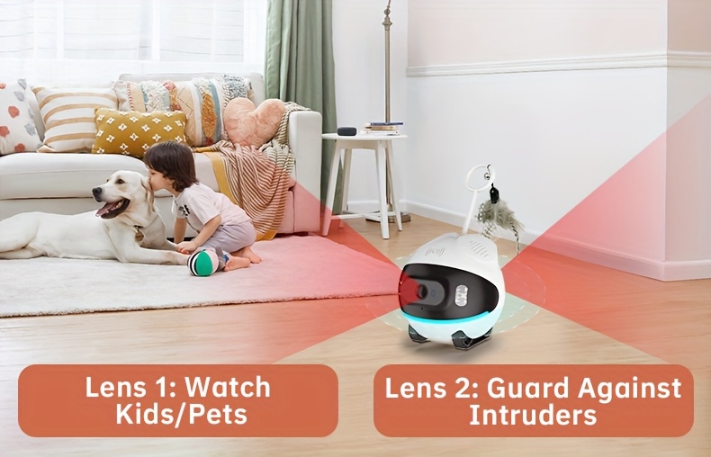 Cámara para mascotas STJIATU con monitoreo remoto, WiFi para ancianos y niños, robot inteligente de voz compatible 4G, Vigilancia Inteligente para el Hogar,Monitor de Seguridad Infantil,Robot Ligero,Diseño Compacto,Material Resistente,Construcción Confiable,Cámara Wifi,Dispositivo de Monitoreo Inteligente,Cuidadores de Ancianos,Dueños de Mascotas