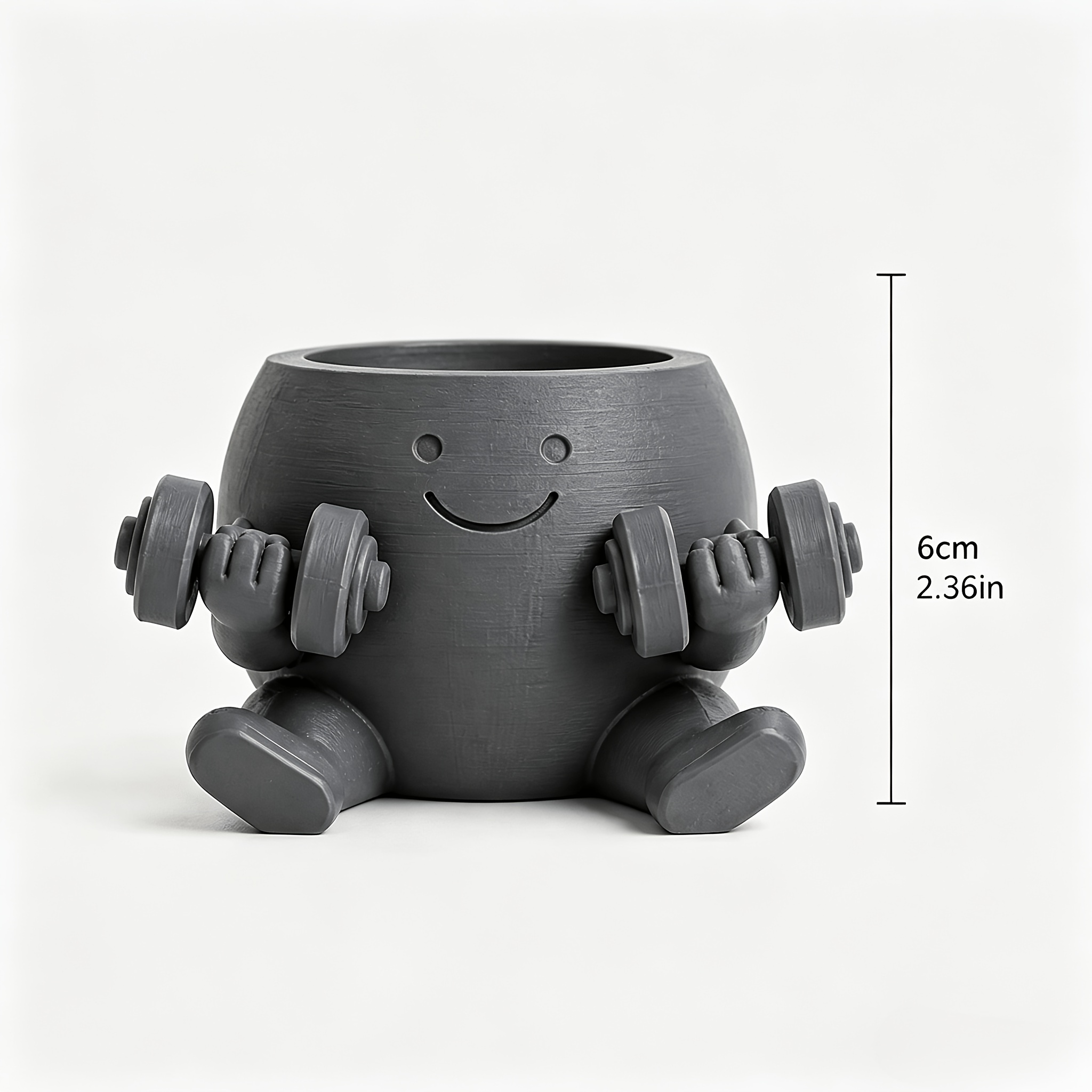 TEMU 1pc Weightlifting-themed Planter Pot Suitable For, & Small Plants - Plastic /outdoor Desktop Potter For, Office Decor, Birthday Gifts For