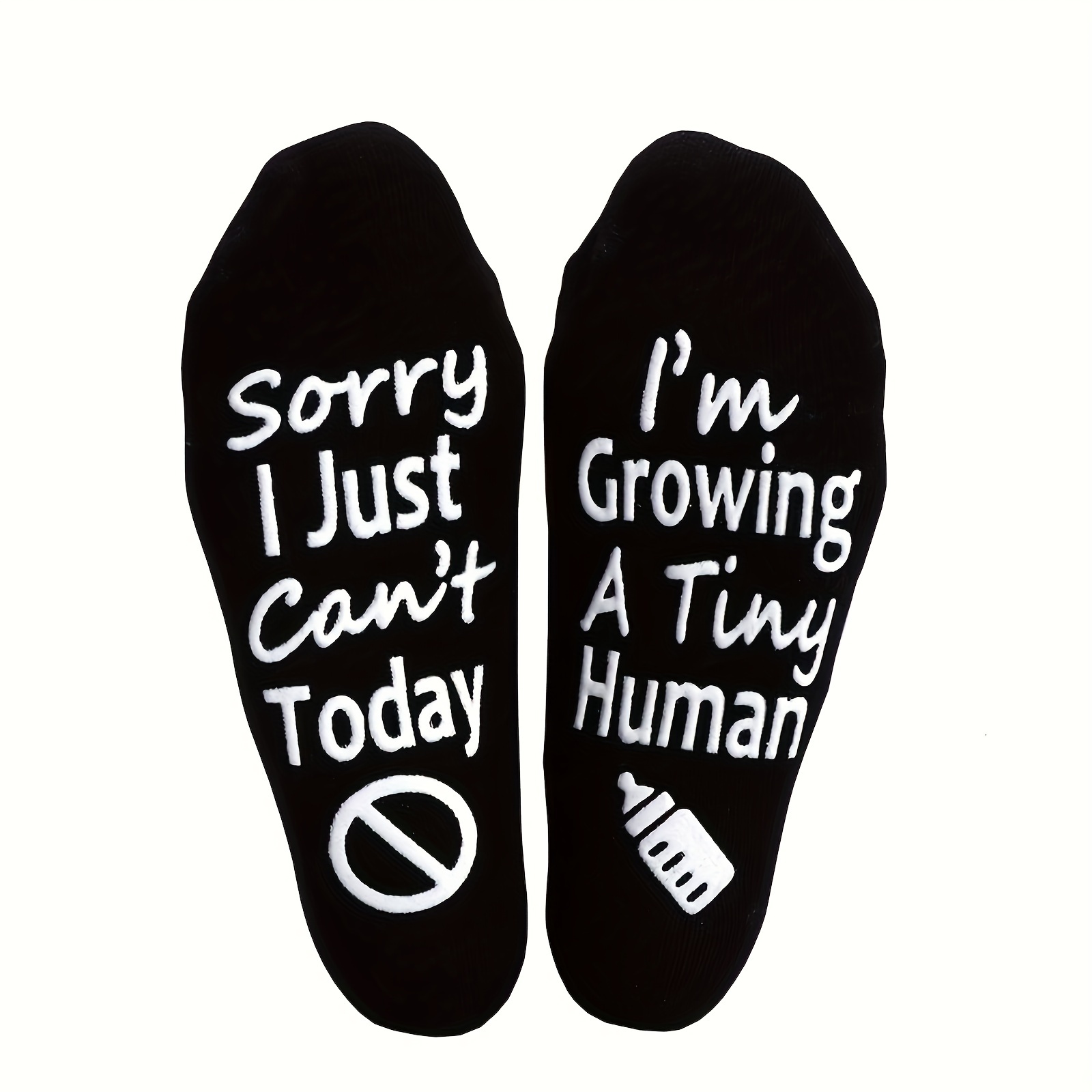 

Funny Slogan Graphic Socks, Novelty & Casual Ab Style Mid Tube Socks, Women's Stockings & Hosiery