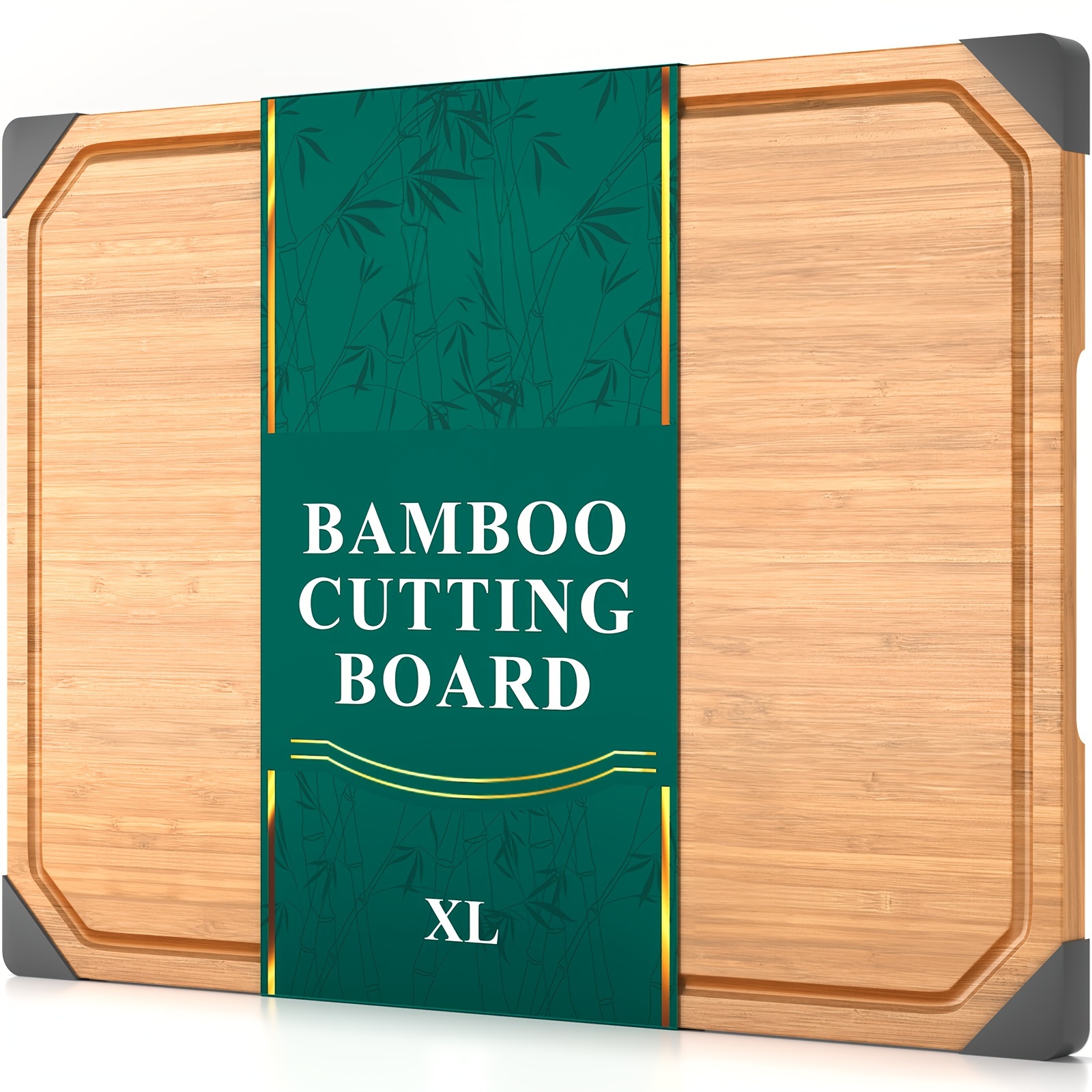 

Bamboo Cutting Board, Wood Cutting Boards For Kitchen With Non-slip Rubber Feet Wooden Chopping Board For Meat And Vegetables, Xl