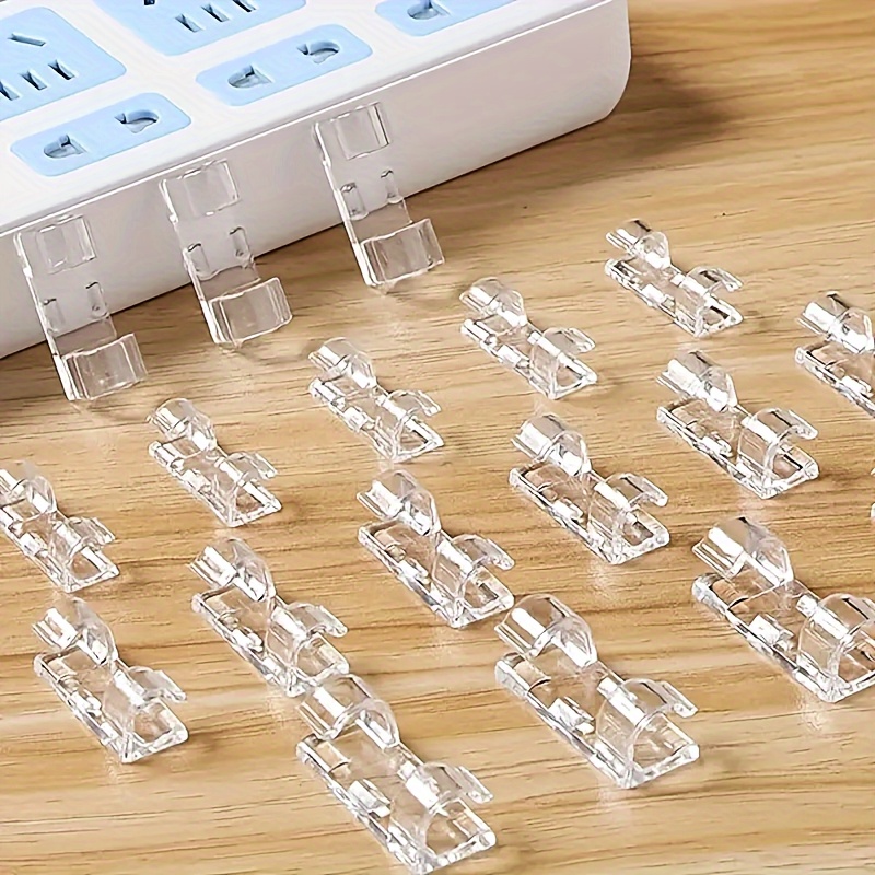 

20-pack Adhesive Cable Clips, Wire Holders For Cord Management, Plastic Cable Organizer Clips For Wall And Under Desk Use