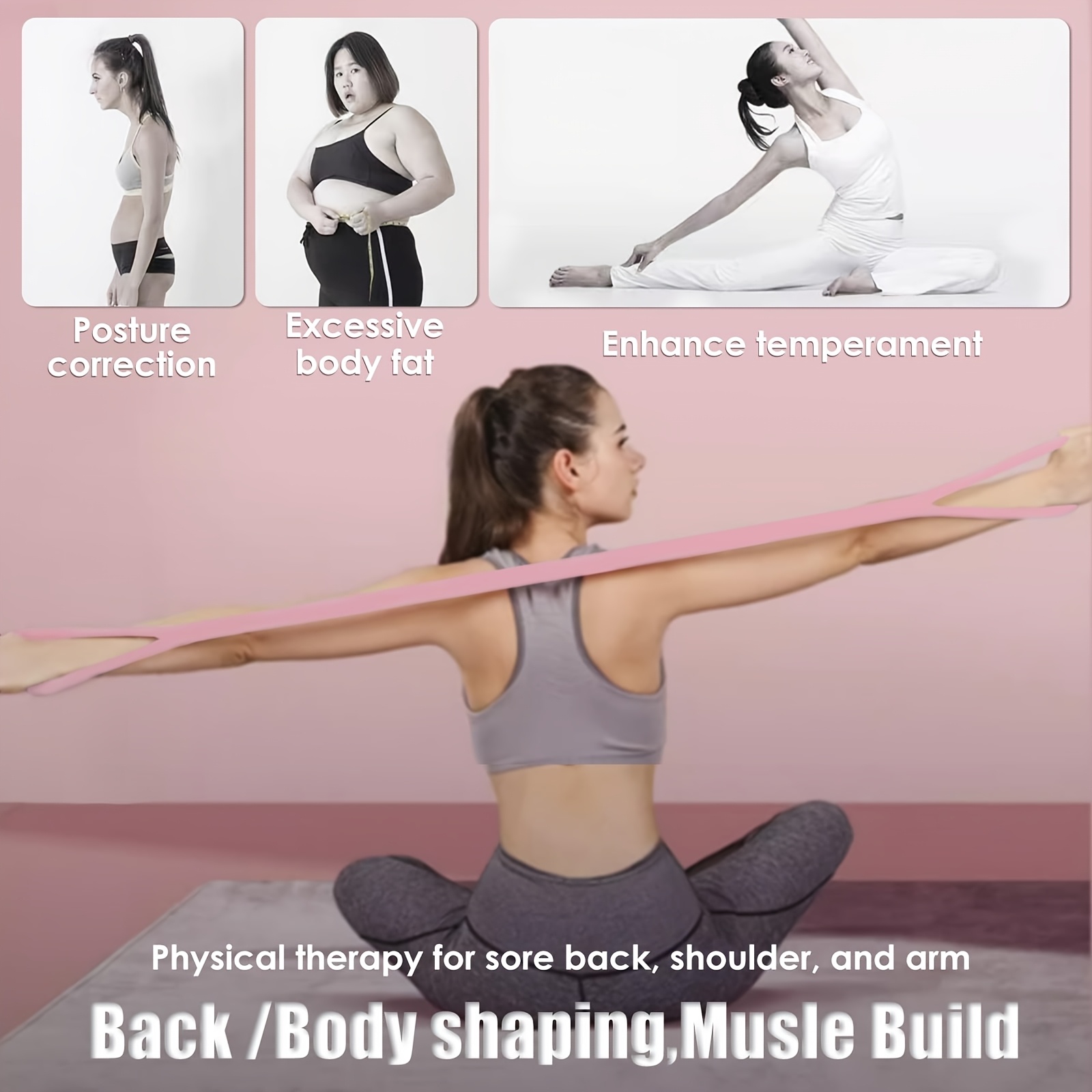  band portable portable upper body workout equipment for arm shoulder back leg stretching ideal for yoga pilates home home workout equipment band durable exercise equipment bands details 2