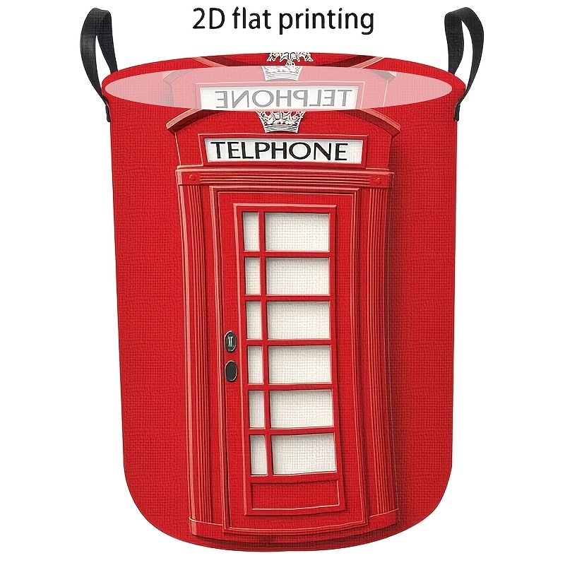 TEMU 1pc Vintage 2d Flat Printed Laundry Basket, Organizer Basket, Suitable For Organizing Clothes, Suitable For Laundry Room, Living Room, Bedroom,