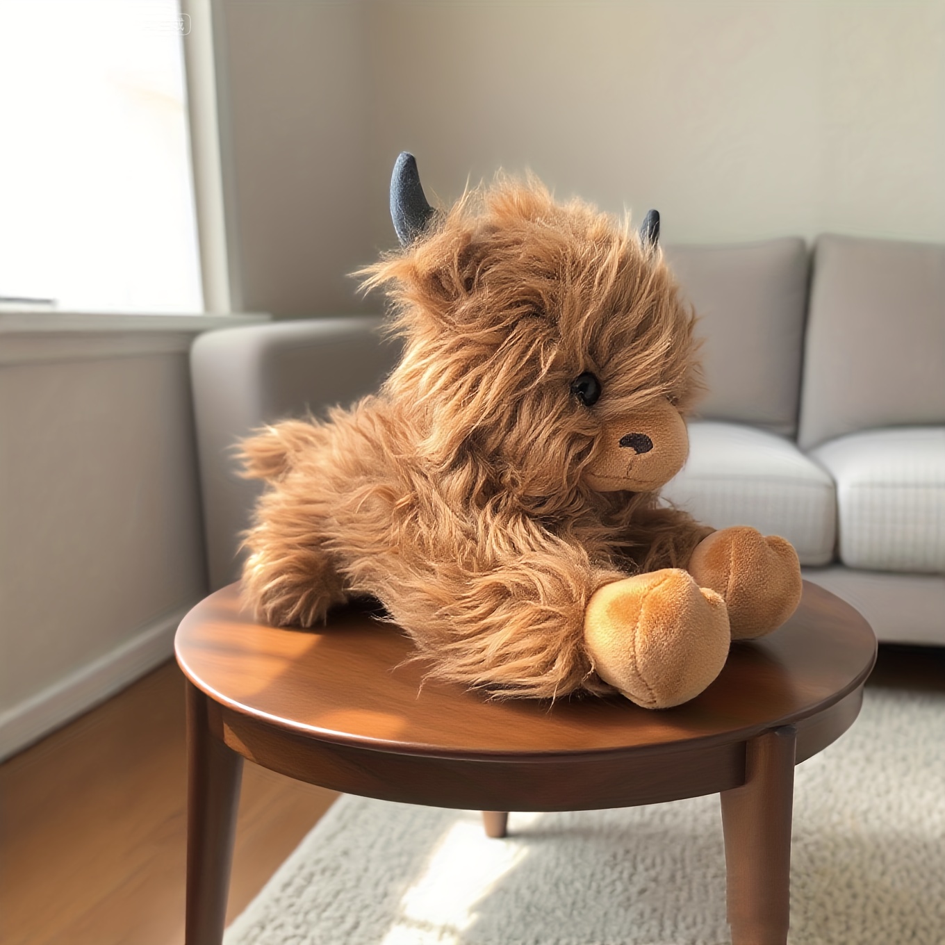 Image of Cute Mountain Highland Cow Plush Toys Cartoon Soft Stuffed Animal Plush Toys Adorable Cattle Home Decor Holiday Halloween Christmas And Birthday Popular Gifts For