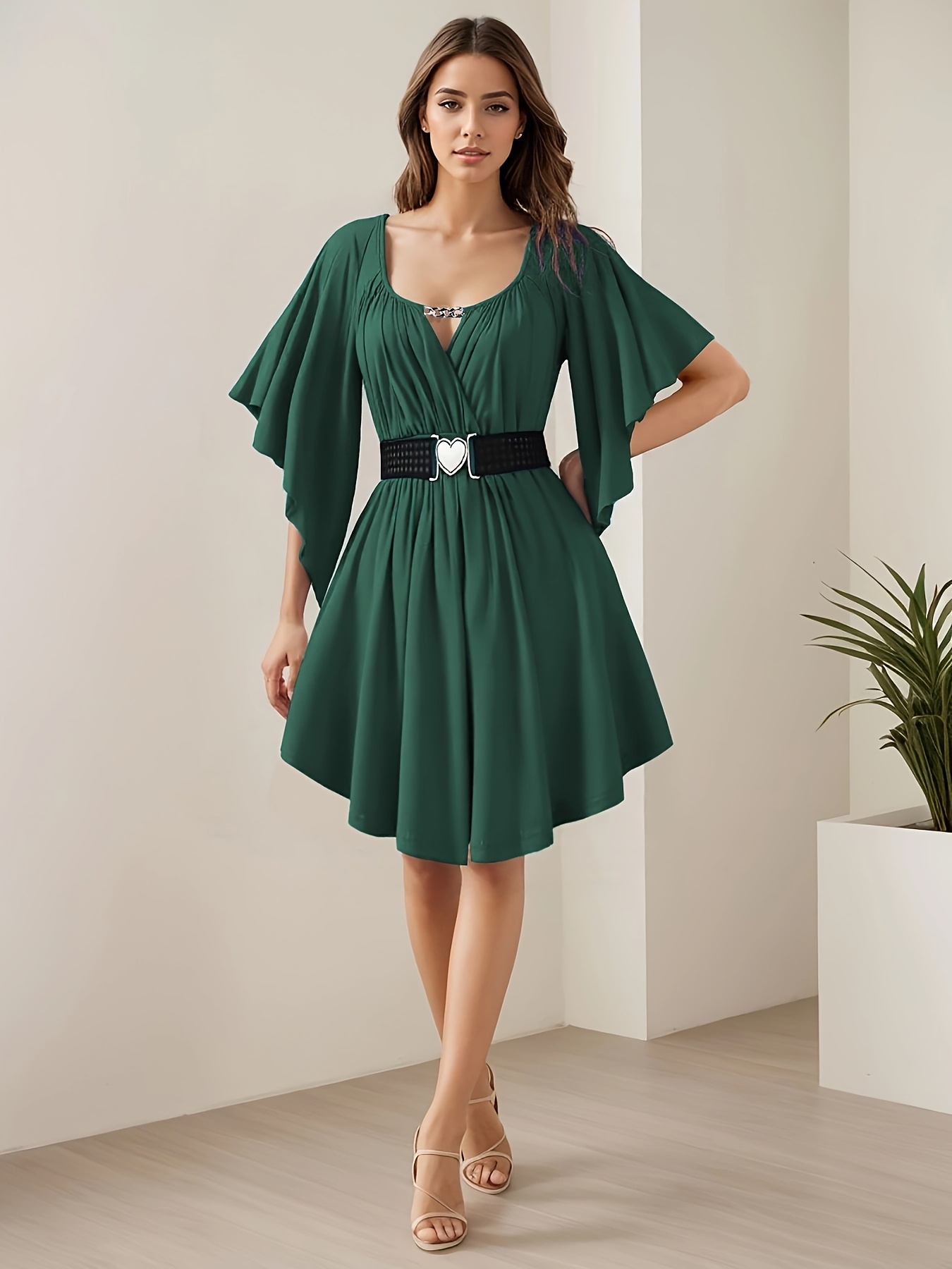 elegant strappy v neck dress Satin Mermaid Bridesmaid Dress with V-Neck and Strappy Bow Back main image 1