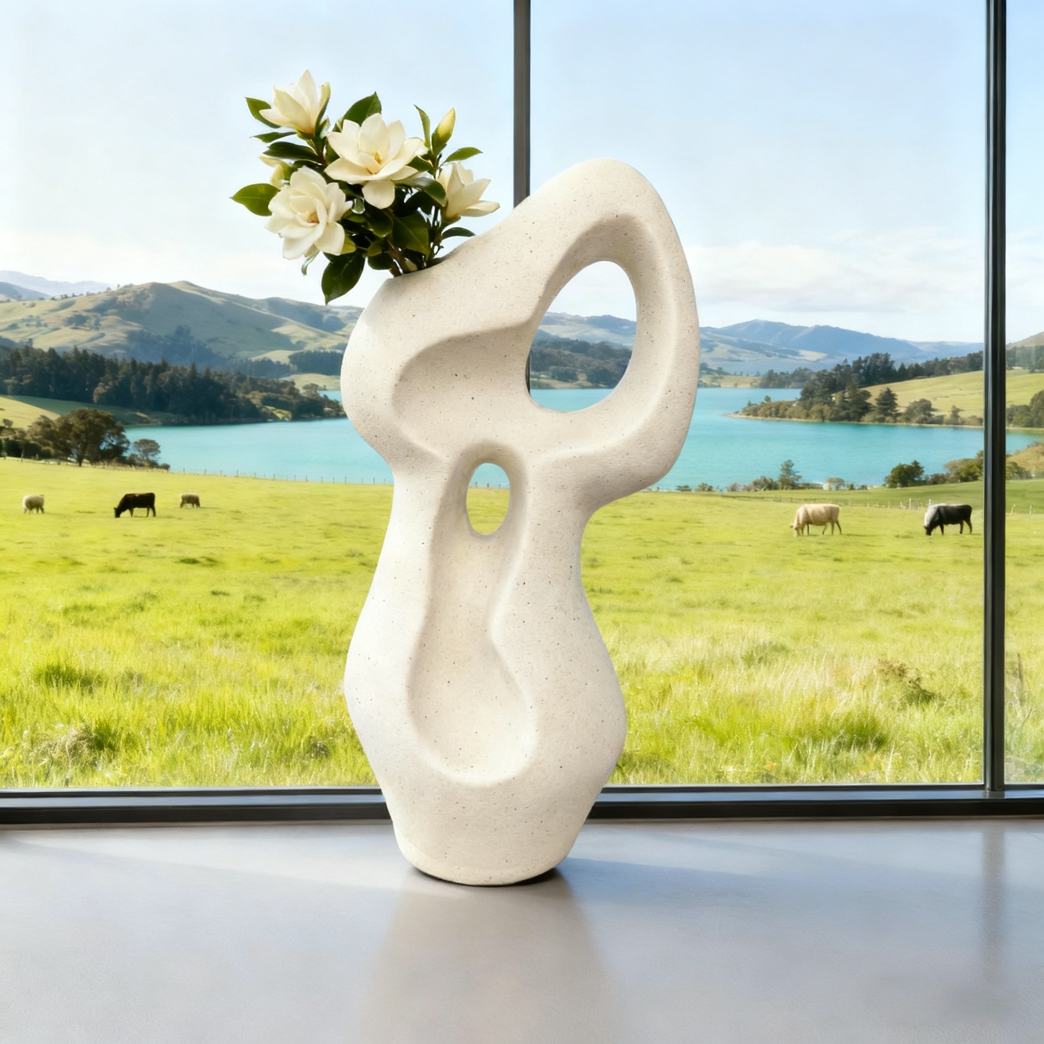 A Handcrafted Ceramic Decorative Vase Measuring 28Cm in Height, Featuring a Modern Design That Embodies a Versatile Beauty, Suitable for Every Corner of Your Home, Perfect for Home Decor, Office Decoration, Festive Adornments