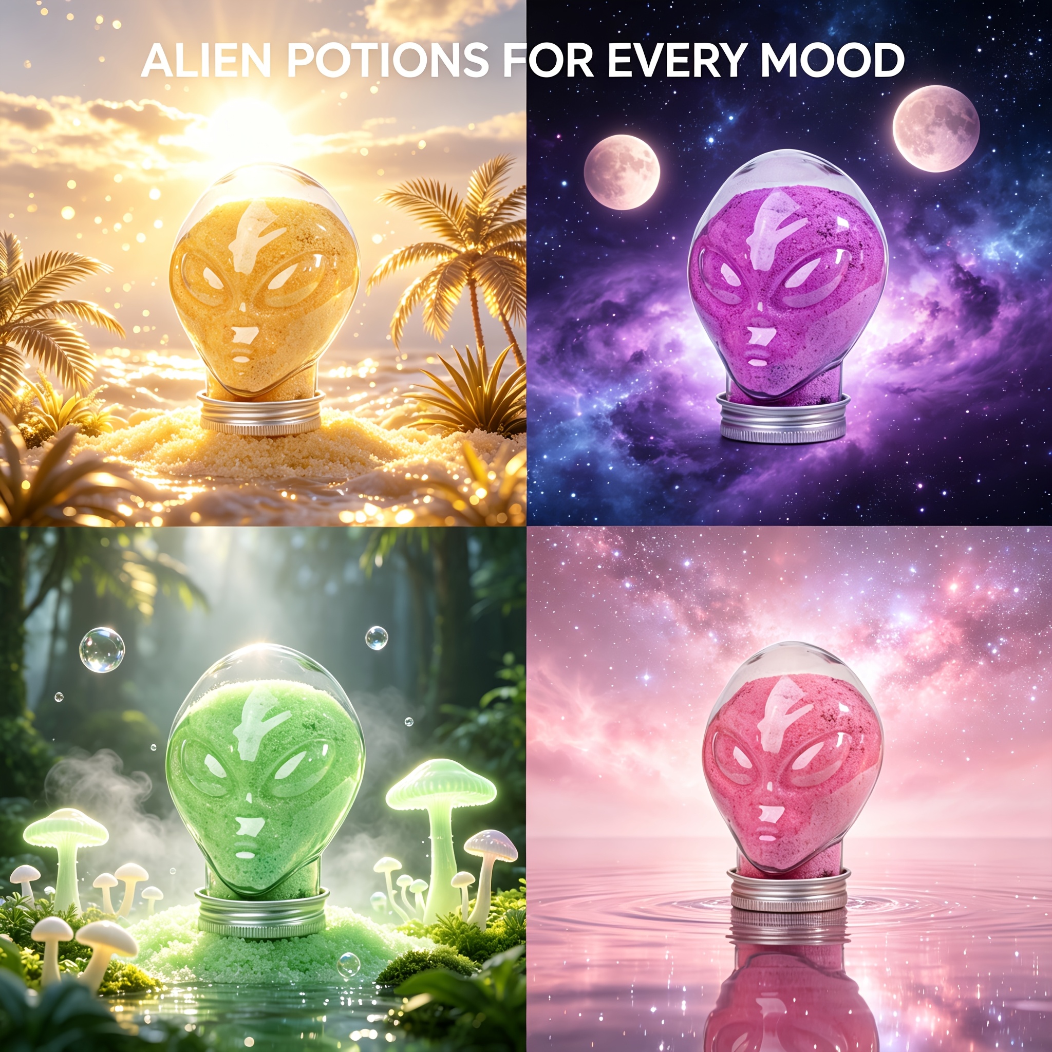 Halloween Magic Bath Bomb Potion, Alien UFO Design