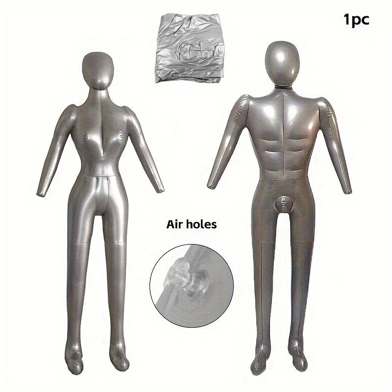 

Silver Grey Pvc Mannequin, Full-body Inflatable Male & Female Models With Arms & Legs, Foldable & Water-resistant - Perfect For Retail Display, & Cosplay Props, Christmas & Thanksgiving Gifts (1pc)