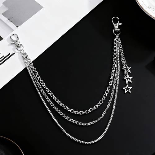 1pc of metal decorative pants chain combining hip hop and punk styles unique multi layer must have personalized accessory for street fashion outfits