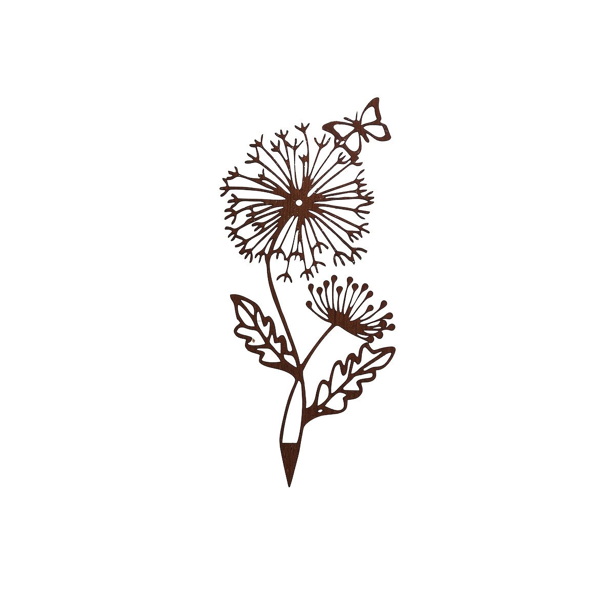 【2d Flat】 [2d Flat] 1pc Of Garden Decoration Ground Insert, Featuring A Dandelion And Design, Metal Garden Stake For Outdoor/indoor Decorative Art, Plant Support Stake, Yard Sculpture, Home Decor