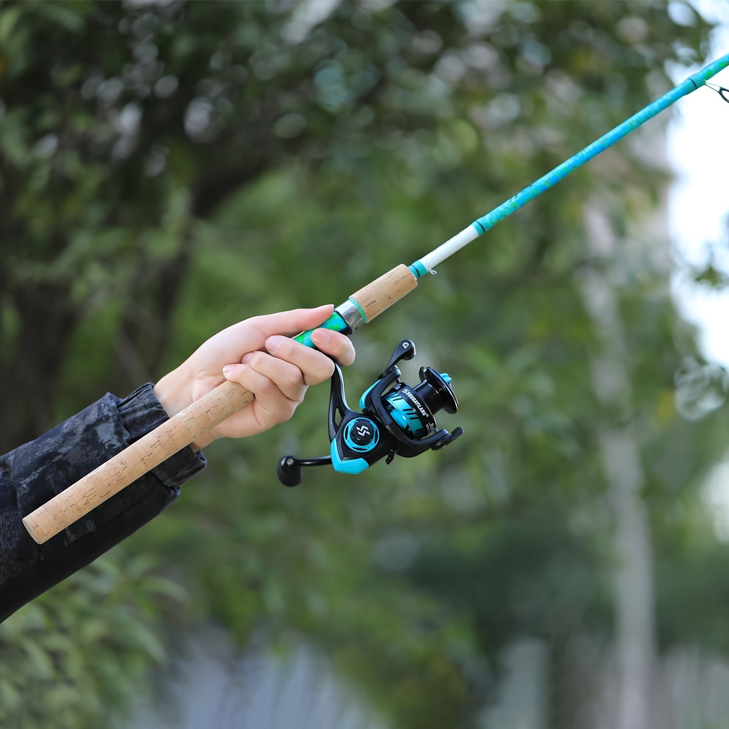 [Fishing Rod And Reel Combo] Sougayilang Fishing Rod and Reel Combo, 2-Section ML Adjustable Carbon Fiber Pole, 11+1BB Spinning Wheel, Ambidextrous, Fast Action, with Fishing Line, Lures, and Accessories for Saltwater and Freshwater
