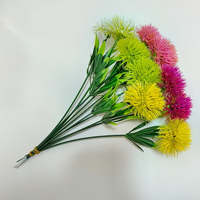 Out Artificial Flower Dandelion Artificial Scallion Bulb/5pcs/10pcs Gardening Courtyard Landscape Design For Weddings And Holidays Home Plant Decoration Ornament Flower Arrangement