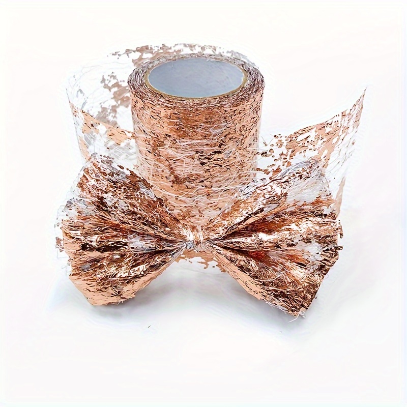 

1 Roll Of Rose Golden Diy Handcrafted Gift Ribbon, Suitable As Great Party Supplies Eid Al-adha Mubarak