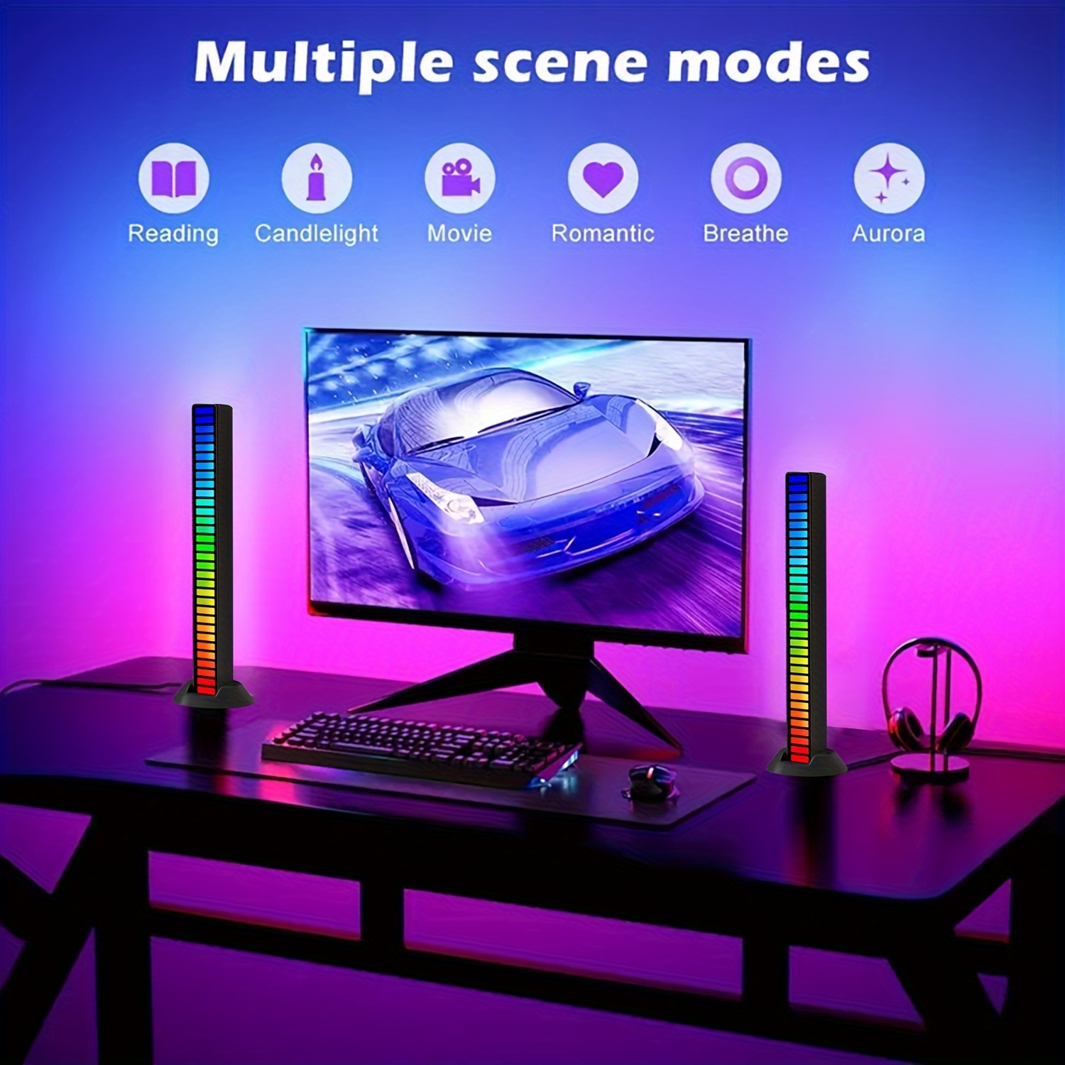 Car Smart Led Ambient Light Color Change Sync With Music - Temu