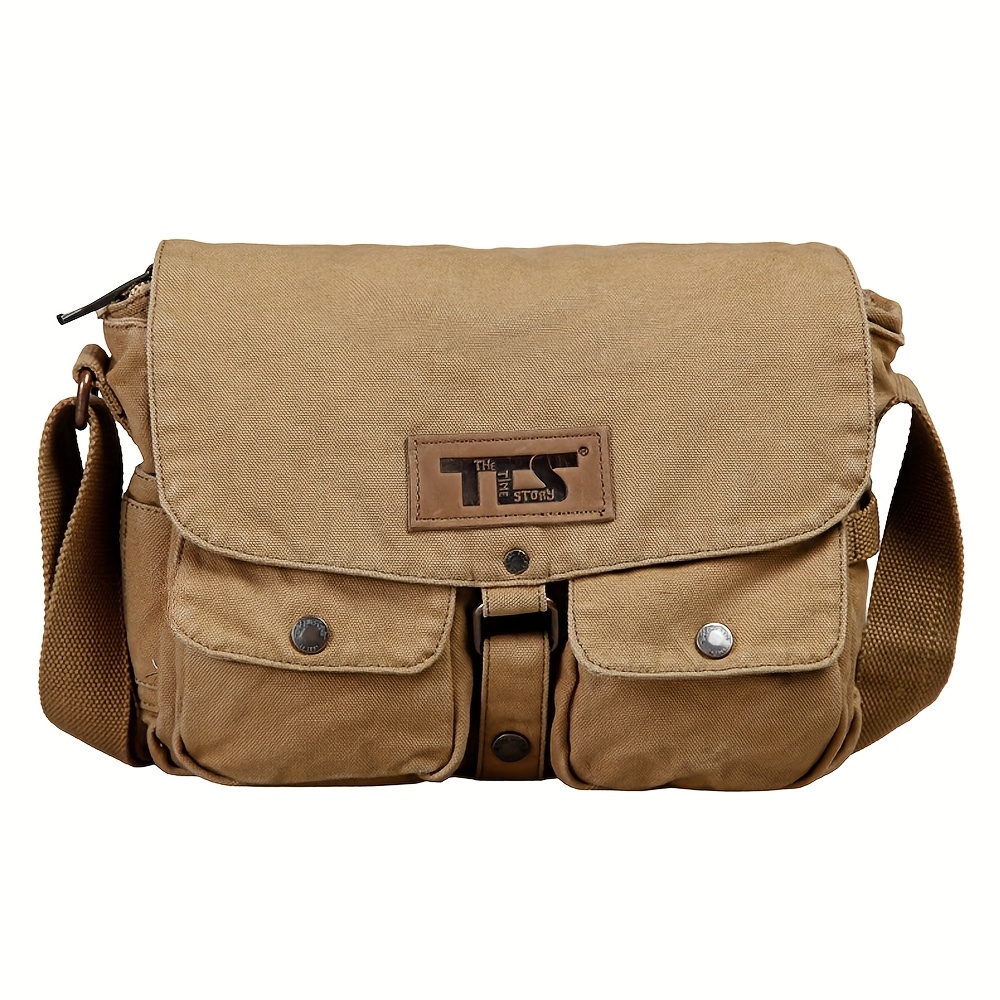 

Vintage Style Canvas Messenger Bag Casual Travel Crossbody Bag Retro Large Capacity Shoulder Bag Shoulder Bag Men Women