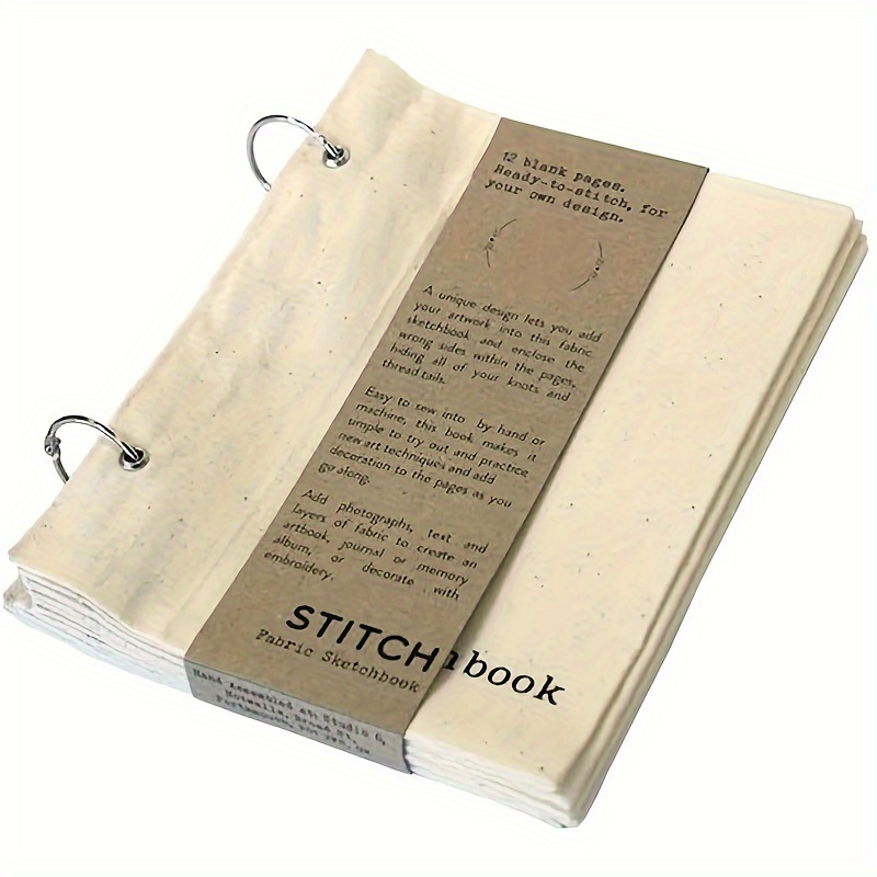 TEMU 1pc Blank Fabric Sketchbook, Unique Folded Design, Portable Fabric Sketchbook For Drawing And Scrapbooking