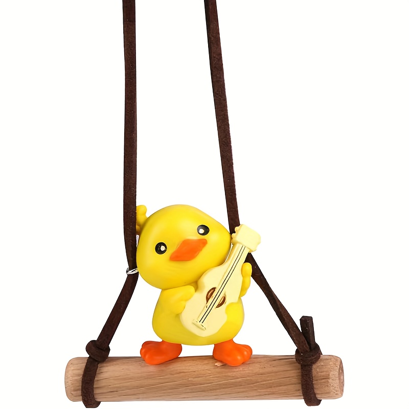 

Joyful Rubber Duck Swing - 1pc Set With 30cm Rope, Perfect For Car Or Home Decor