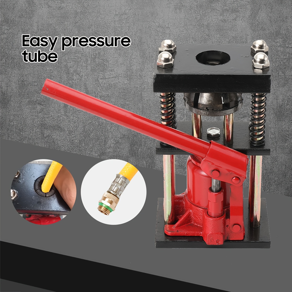 Image of Manual Hydraulic Table Hose Crimper, High-pressure Spray Gun Hose Presses Hydraulic Clamping Tools, Hydraulic Jack Hose Crimper With 6 Teeth