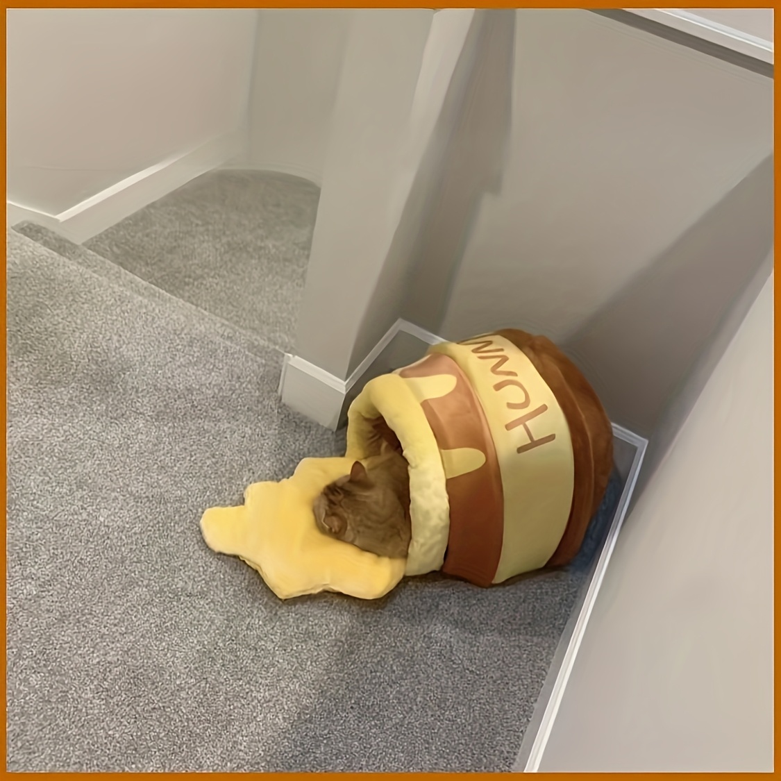 1pc honey pot shaped cat bed cozy winter warm pet bed with removable washable thick pp pads contemporary style durable soft cat nest for indoor cats perfect gift for pet lovers Product details 3