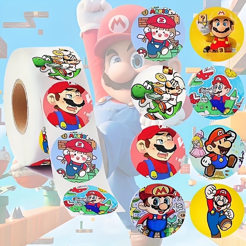 TEMU Super Cartoon Sticker Roll - Self-adhesive Designs, Journals, Planners & Gifts, Includes , , & More!, Super