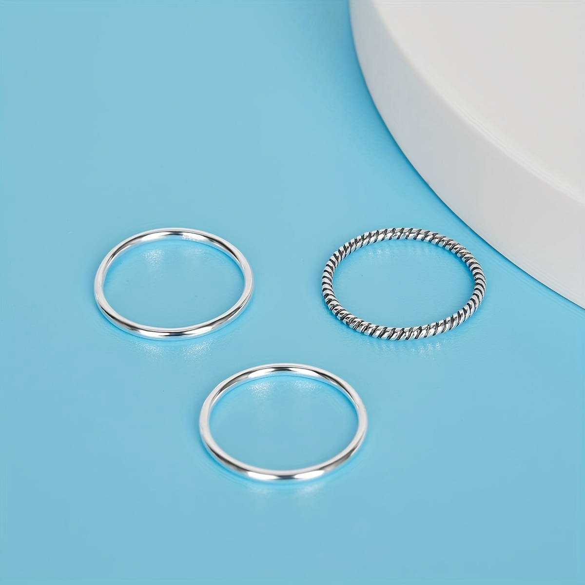 

Set Of Dainty Knuckle Rings 925 Sterling Silver For Women - Sleek Midi And Pinky Rings With Elegant Detailing