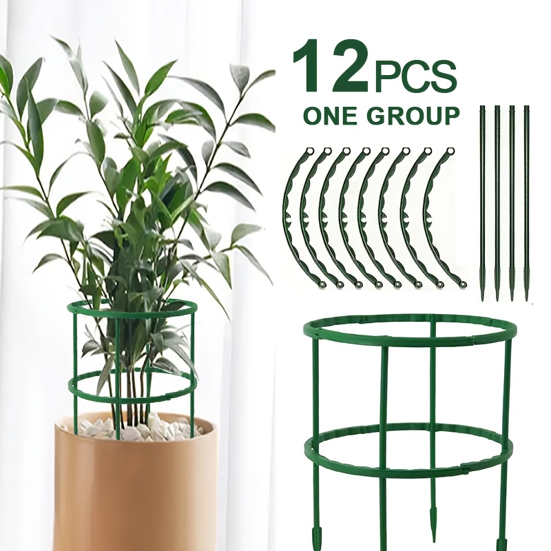 

12 Plant Supports That Easily Assembled Into A Two-tier Plant Stand, Suitable For Flowers And Greenery, Ideal For Climbing Plants, Enhancing The Neatness And Promoting Better Growth Of The Plants.