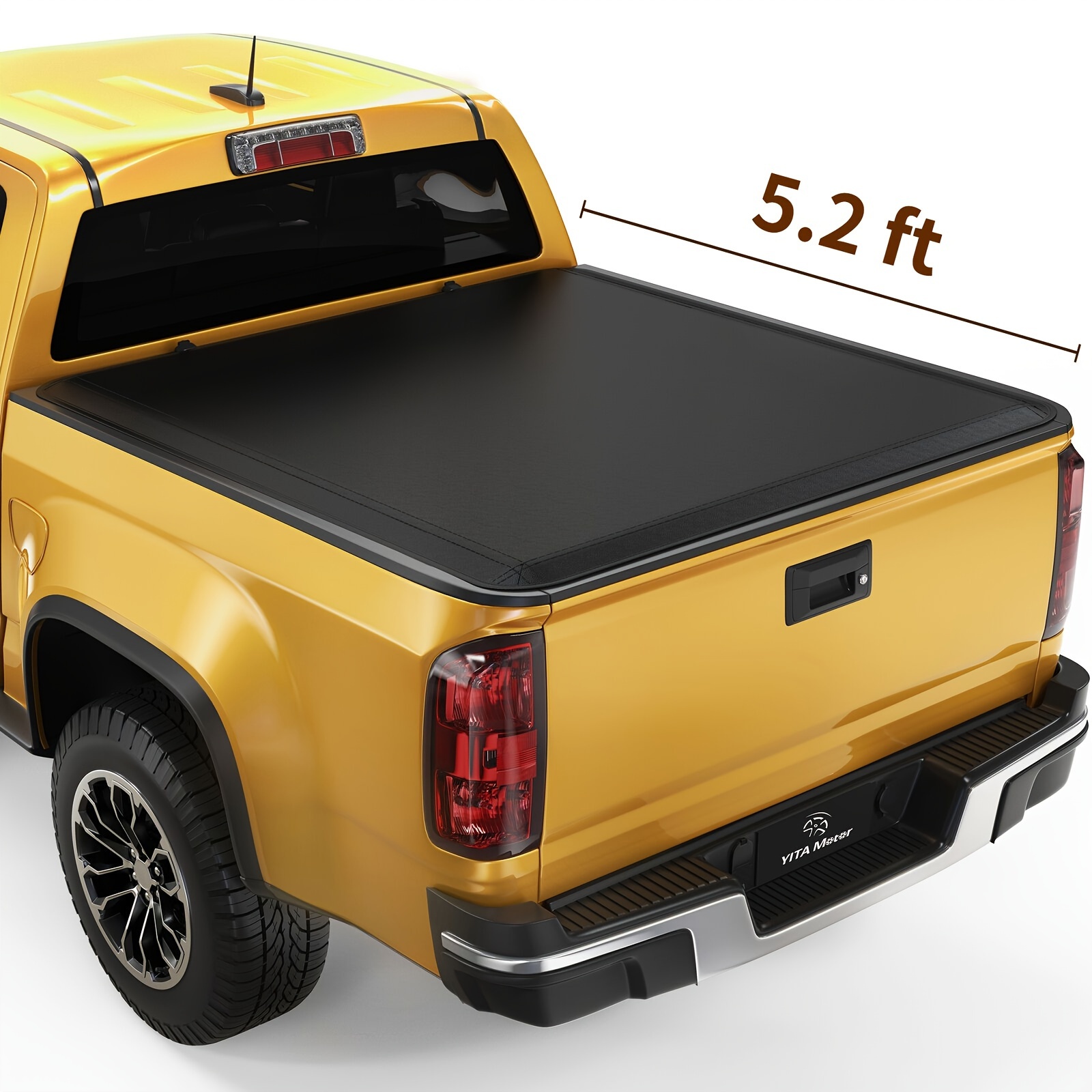 TEMU 5. 2 Ft Soft Tri Fold Truck Bed Tonneau Cover For / 2015- 2024