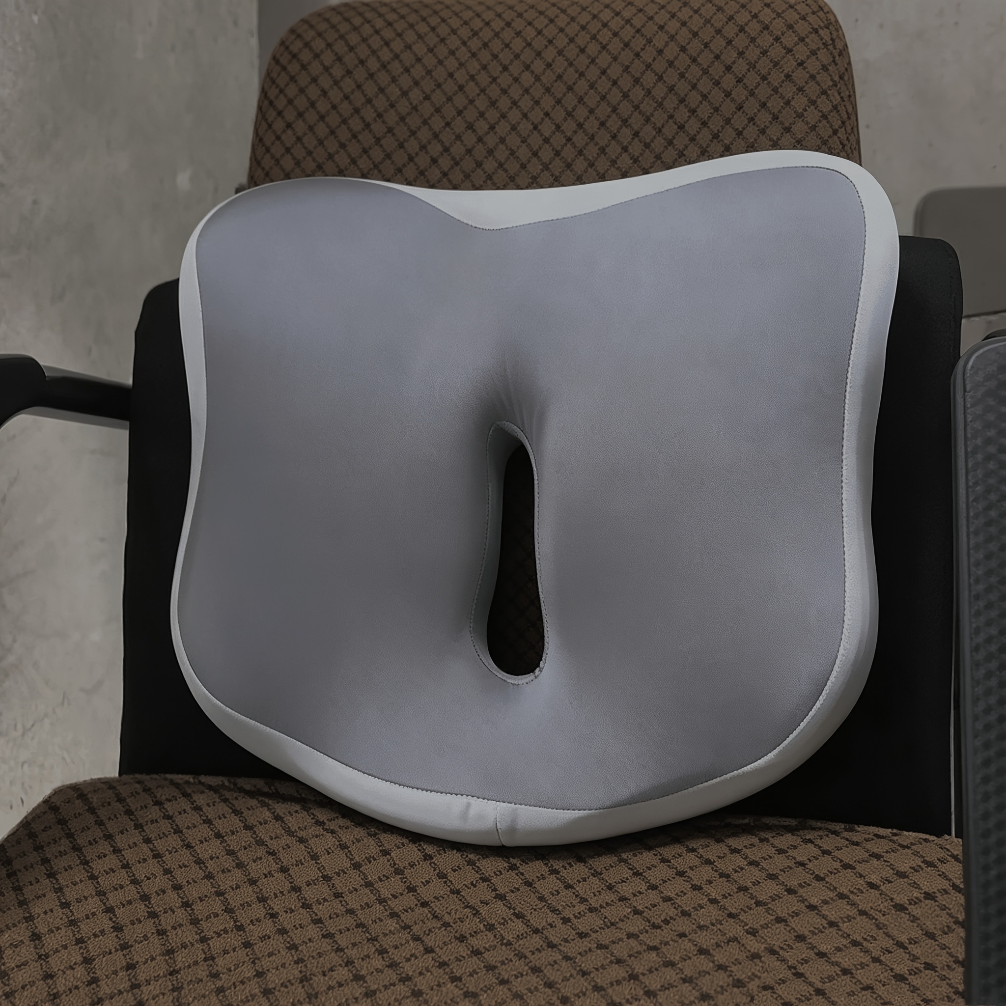 TEMU Extra Large Memory Foam Cushion - Suitable For Office Chairs And Car Seats, Ergonomic Cushion For Comfortable Long Sitting, Hand Washable,