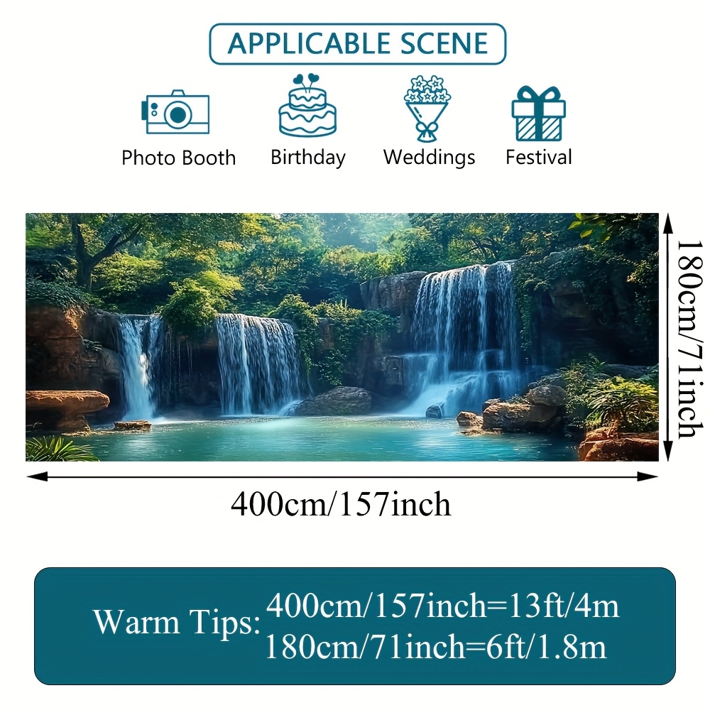TEMU 2D-deurbanner, 1pc tropisch regenwoud garage deurbanner - 2D platte print stoffen decoratie, geen nodig, levendige natuurlijke landschapsontwerp