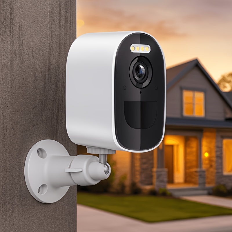 TEMU Wireless Outdoor Battery Security Camera, Wifi Surveillance Camera, Smart Camera, Long-lasting Rechargeable Battery, Night Vision, Pir Human