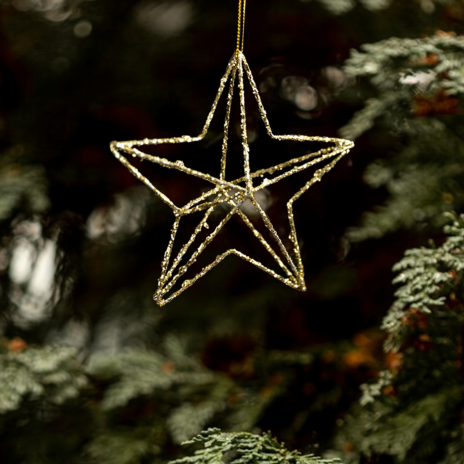 Image of 6pcs Of Christmas Ornaments, Christmas Decorations, Pendants, Christmas Tree Decorations, Indoor Pentagram