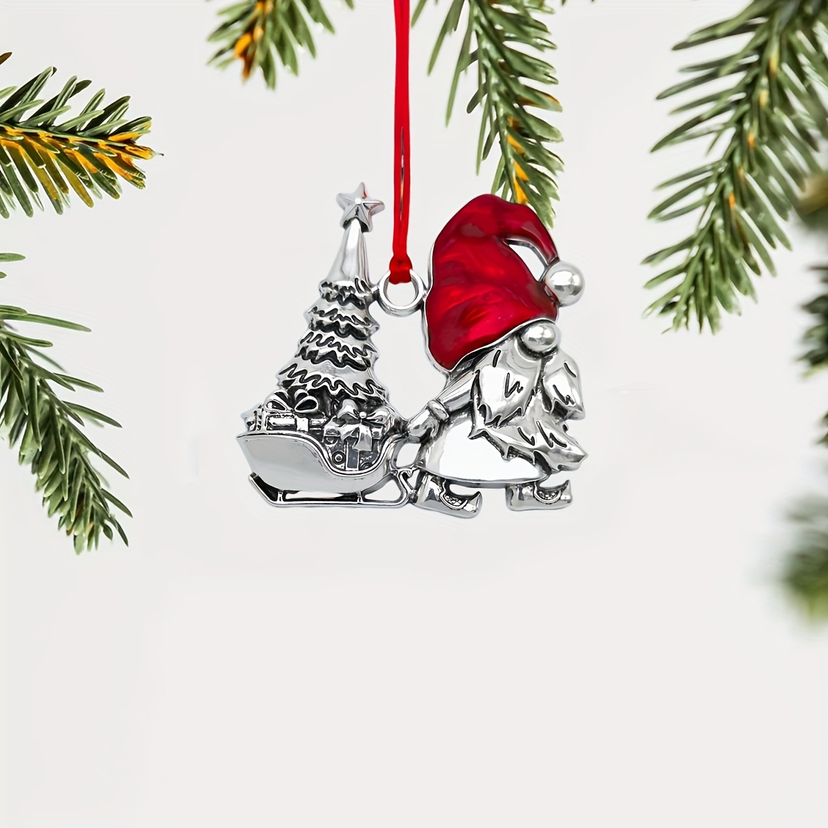 Image of 1pc Gnome Christmas Tree Ornament, Suitable For Christmas Atmosphere Decoration, Ideal As A Gift For Family Or , Holiday Decor, Holiday Gift