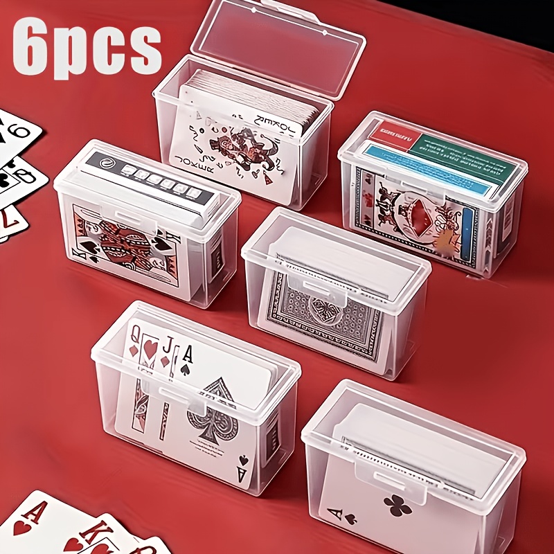 TEMU 6pcs - New Upgraded Poker Card Storage Box, Suitable For Poker Game Cards, Business Card Storage, Desktop Organization, Drawer Storage, Home