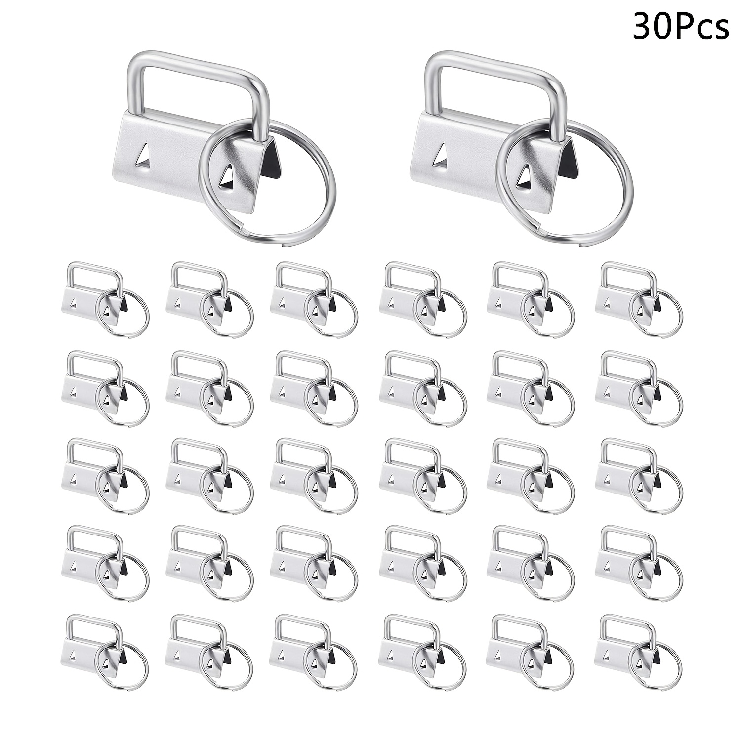 TEMU 30pcs 1 Inch Clé de Voiture Hardware, Porte-Clés en Métal Bracelet avec Porte-Clés, Ensemble de Porte-Clés Créatifs avec Clip de Queue, Convient