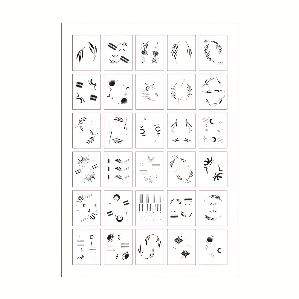 Black Minimalist Moon Temporary Tattoos Tattoo Sticker Temporary Tattoos