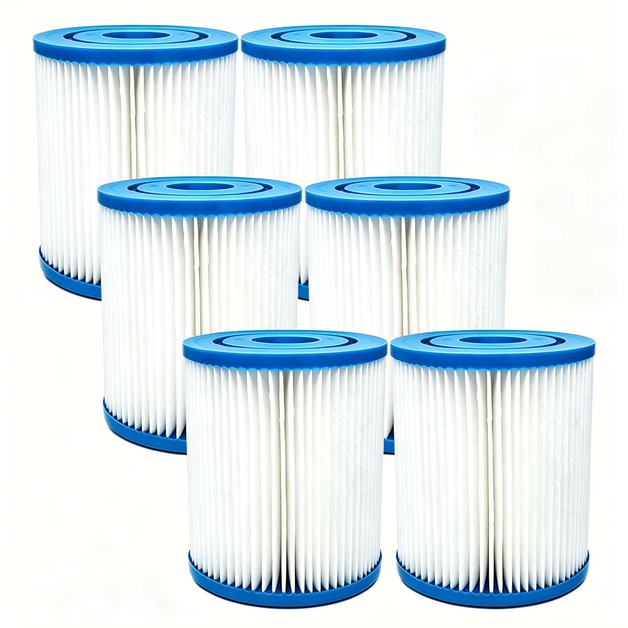 Image of 4/6/12pcs, Type I Pool Filter Cartridge, Pool Filter Cartridge Size 1 For 58093, For 300/330 Gal/ Pumps, Pool Filter Replacement For Garden Outdoor Yard Swimming Pool Cleaning Supplies