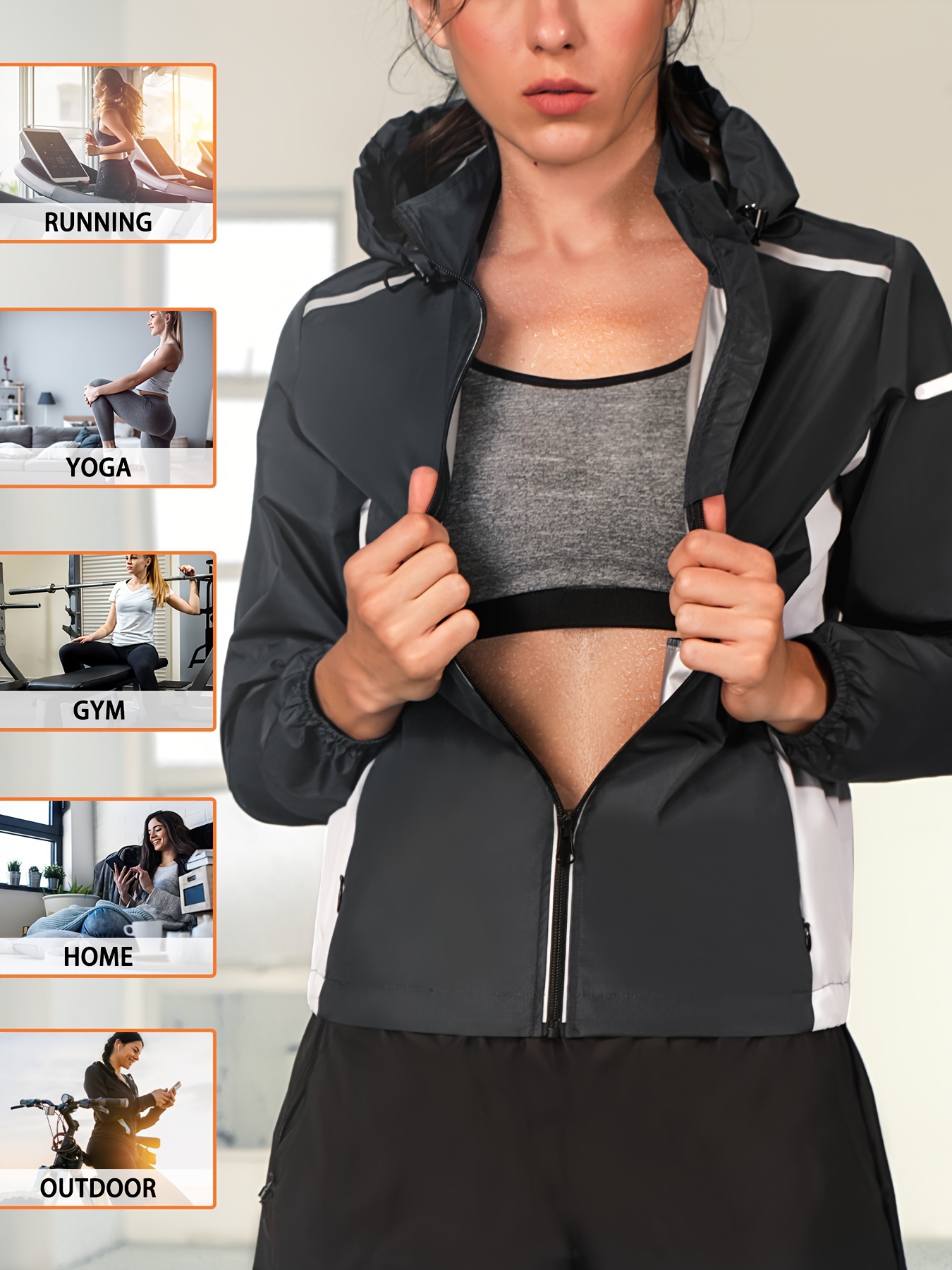 Chaqueta deportiva de manga larga Mujer Zip Fitness Camisa de yoga Invierno  Gimnasio cálido Top Activewear Abrigos para correr Ropa de entrenamiento  Mujer