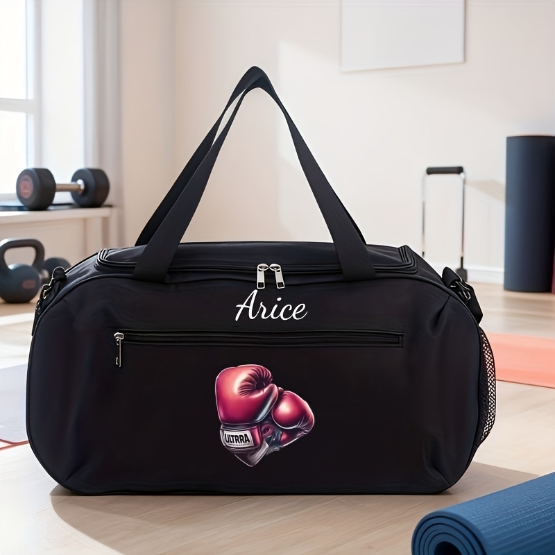 TEMU Personalized Custom Fashion Boxing Gloves Print Men's Crossbody Bag â Handheld Gym Bag, Lightweight, Foldable, Large Capacity, Double Handles,