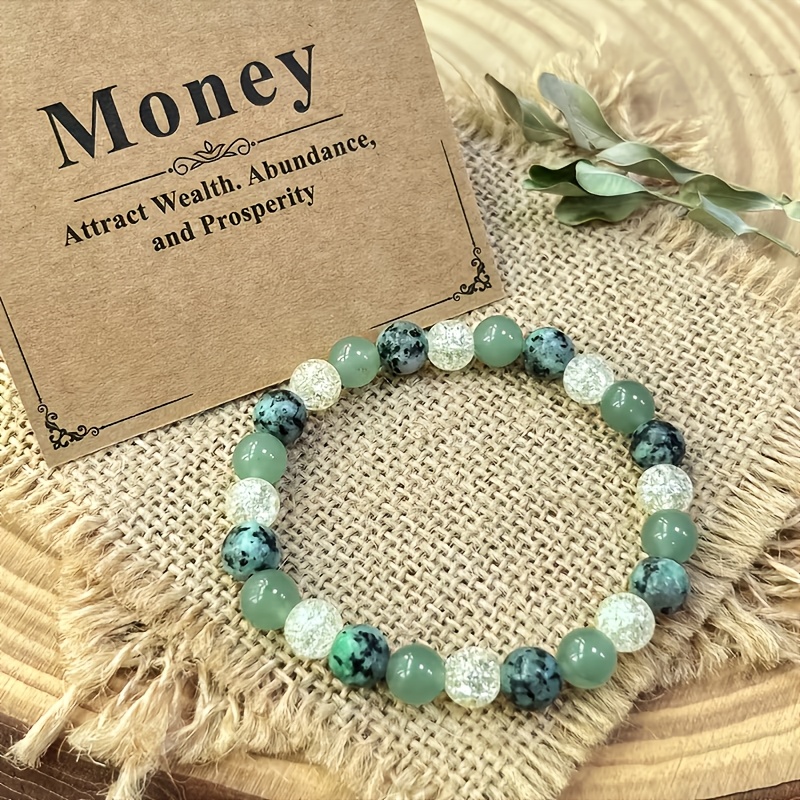 TEMU A Bracelet That Wealth, , And , Featuring A Trendy Bohemian Style With 8mm Green Agate And Handcrafted African Pine Beads. This Stylish And