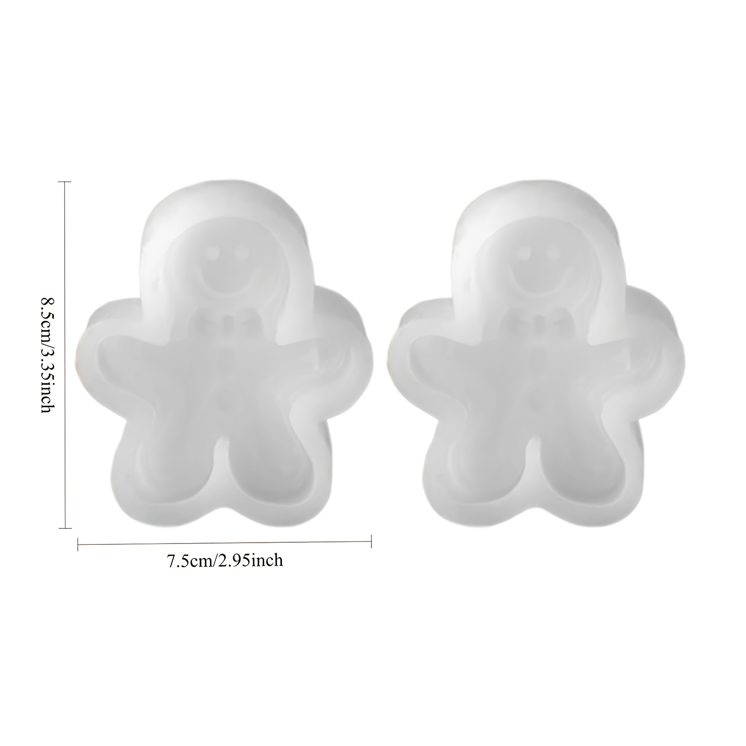 TEMU 2 moldes de silicona de Hombre de Pan de Jengibre, moldes navideños de Hombre de Pan de Jengibre para jabón artesanal, velas y adornos
