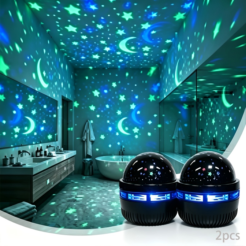 Temu – TEMU 2-pack Usb Star And Atmosphere Projectors, With And Starry Sky Patterns, Material Mini Party And Car Ambient Lights, Suitable For And Bedrooms