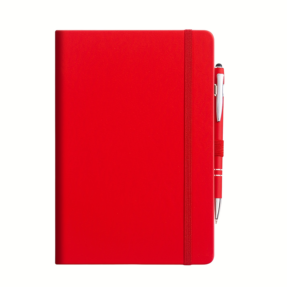 TEMU 1pc Custom Logo Notebook, High-value A5 Notepad With Pu Strap, Pen Loop, And Ballpoint Pen Set, Customizable Diary