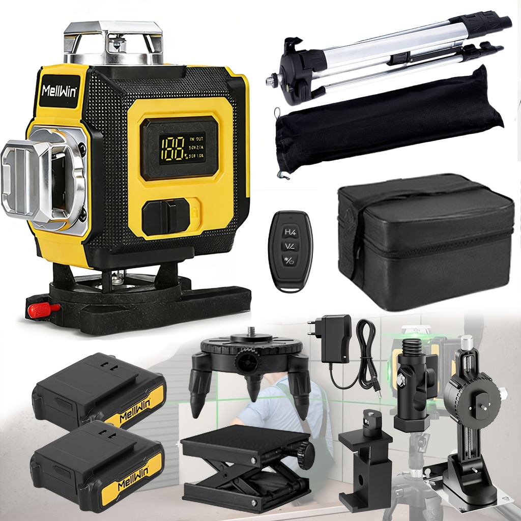 Image of 1 Set 16 Line 4d , 4x360° Green Cross Line Laser Level Tool For Home Decoration, Construction And Picture Hanging