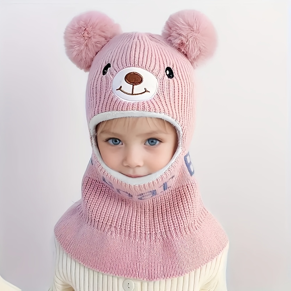 Children's -one -lined Casual Beanie, Cold-proof Bear Hat For Kids
