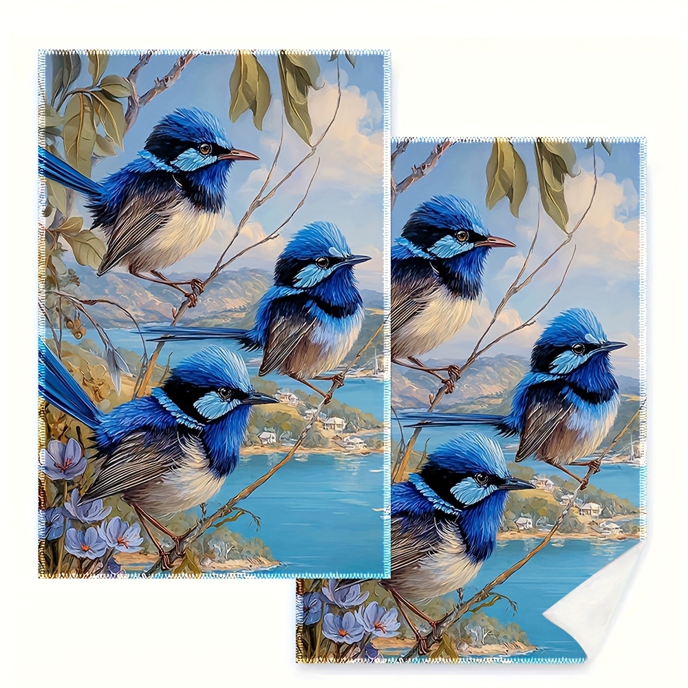 TEMU Of 2 Kitchen Towels, Measuring 16x24 Inches, Featuring 3 Adorable . Ideal For Cooking, Baking, And Enhancing Home Kitchen Decor, Model