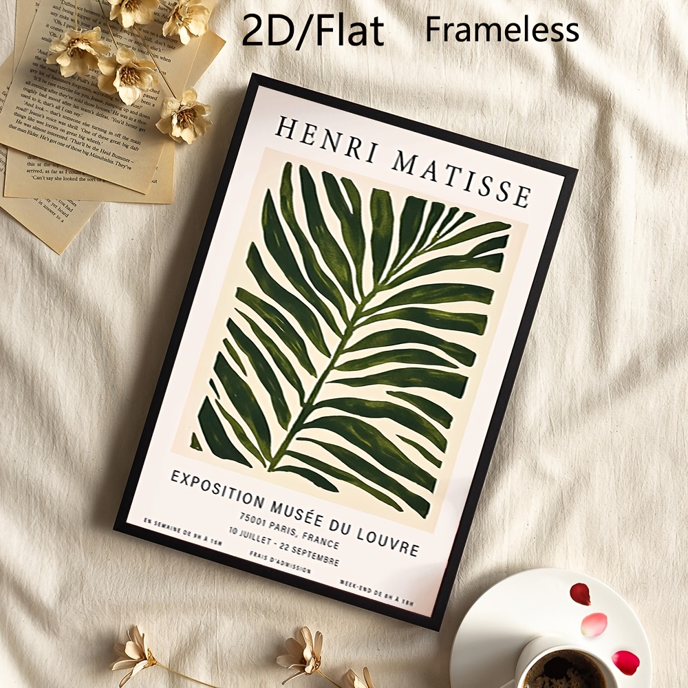 TEMU 2d Flat, 2d Flat, 2d, Flat, 1pc, Unframed, Henry Matisse Poster, Abstract Painting, Matisse Style Decor, Floral Wall Decoration, Bohemian Style