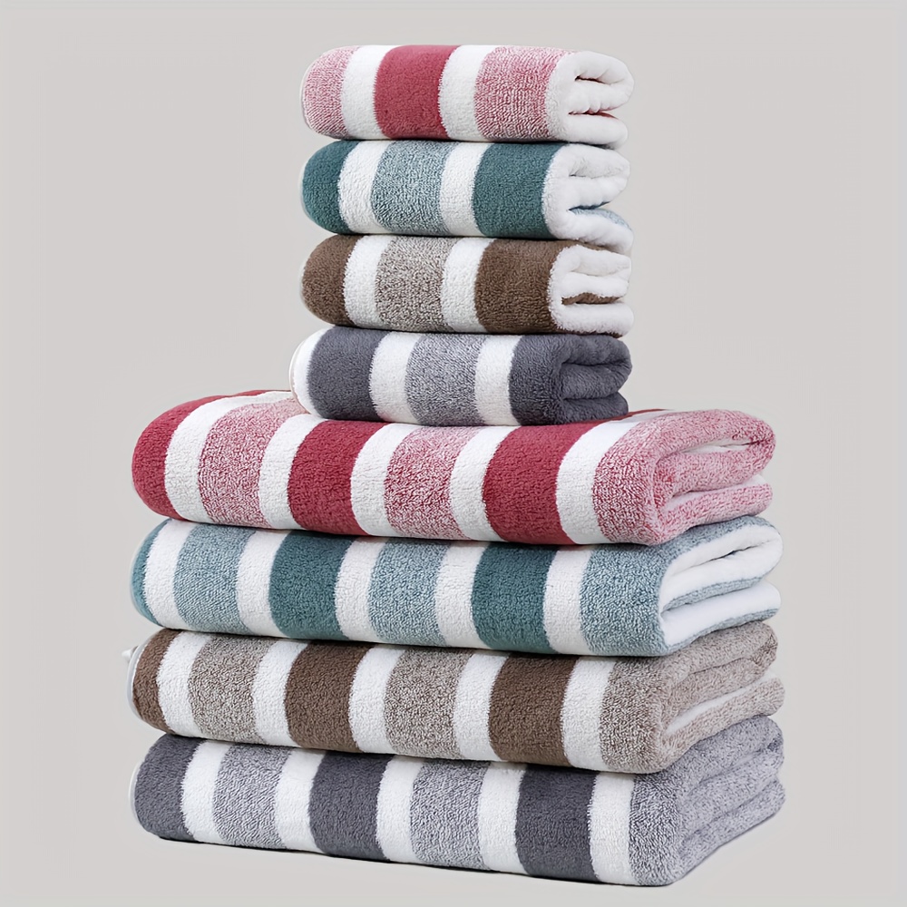 

8pcs Towel Set, 4 Bath Towels And 4 Bath Towels, -drying Absorbent Towels, And Bath Towels, Suitable For Bathrooms, Bathroom Supplies