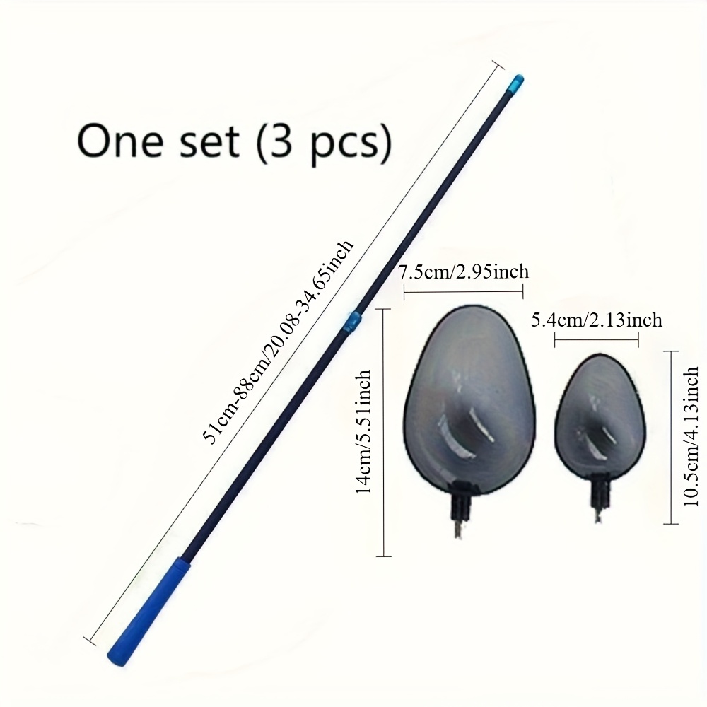 Image of 3pcs/ 1 Set [carbon Fiber Bait Dispenser] Carbon Fiber Telescopic Bait Spoon | Equipped With A High-carbon Rod, Featuring A High-carbon Telescopic Design For Accurate Long-distance Bait Casting