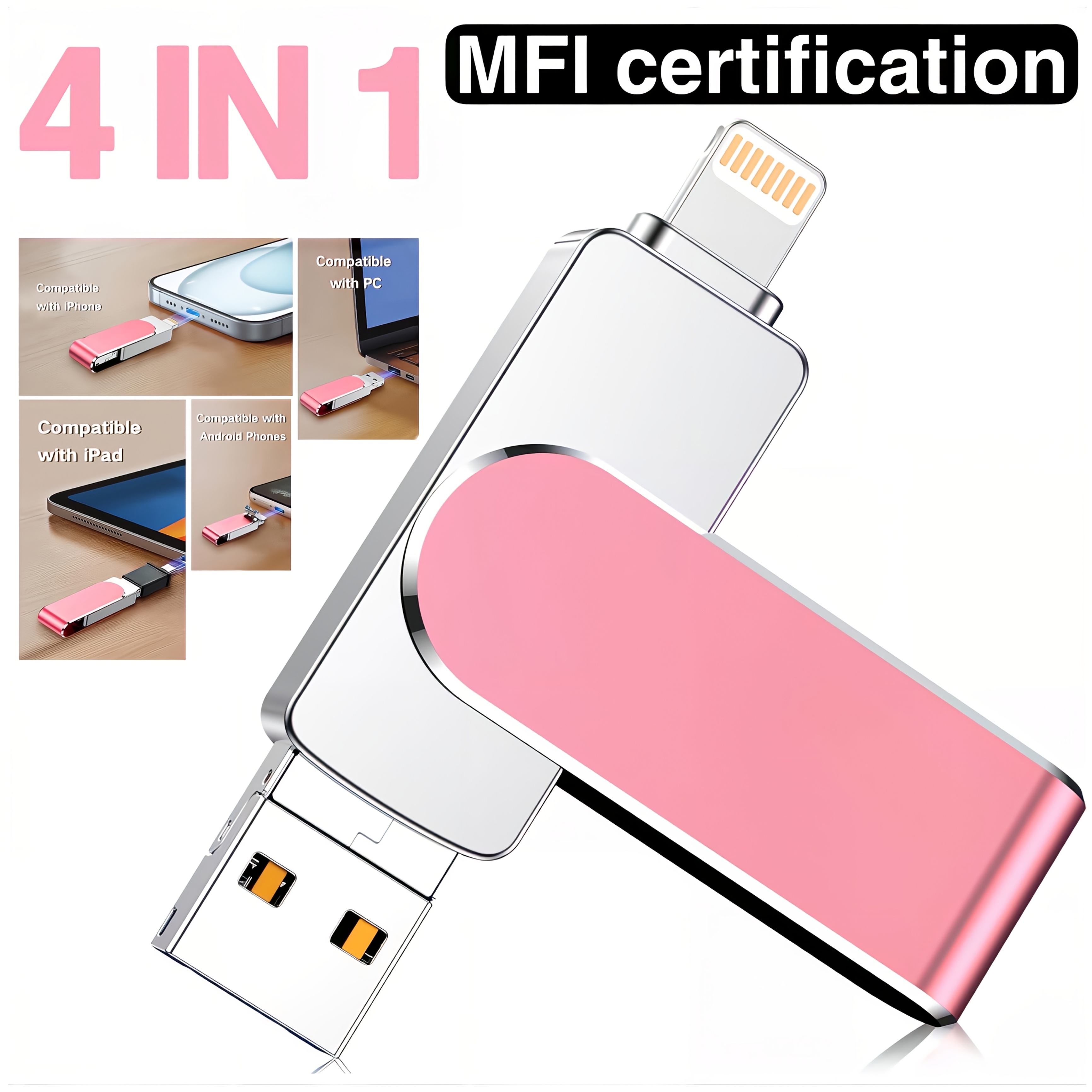 

Clé USB MFi 256GB 128GB 64GB pour iPhone, pour Photos, Vidéos, Contacts, Stockage USB pour iPhone, Clé USB pour iPad, Stockage Externe pour iPhone, Clé USB pour iPad